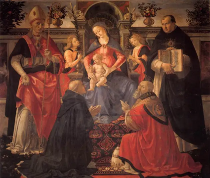 Domenico Ghirlandaio, Maria e o Menino entre anjos e santos, 1486. imagem-sao-tomas